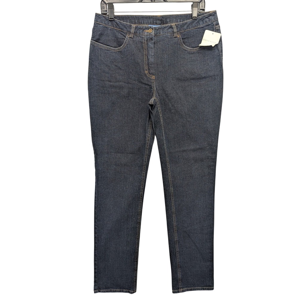 NWT Doncaster Sport Jeans Womens 10 Dark Wash Indigo Straight Leg‎ Stretch